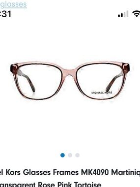 Michael Kors Transparent Rose Pink and Tortoise Women's Eyeglass Frames